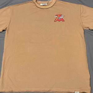Almost Someday 2XL Distressed Oversized Logo T-Shirt, Tan